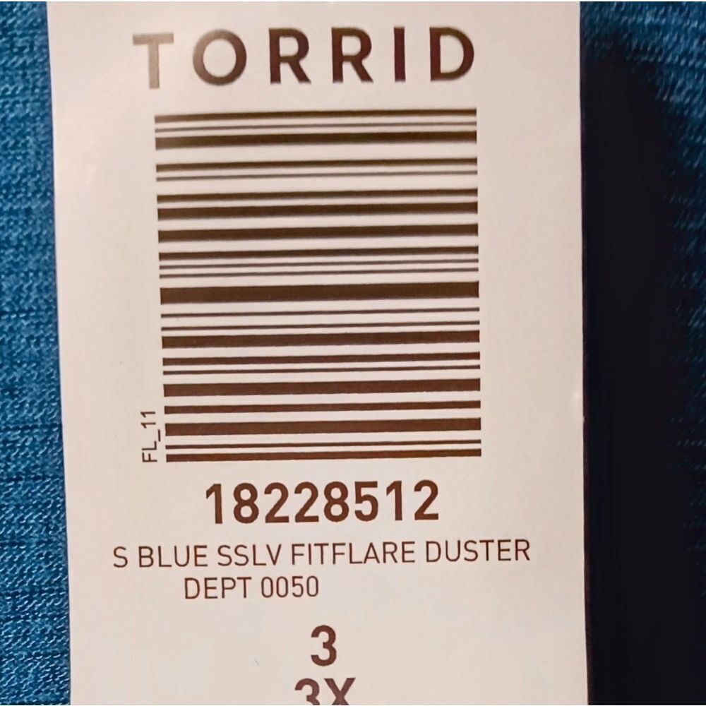 TORRID NEW Plus Size Blue Ruched Short Sleeve Fit & Flare Duster. - Picture 14 of 16